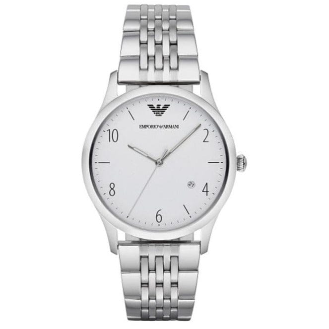 Emporio Armani Classic Silver Dial Silver Steel Strap Watch For Men - AR1867