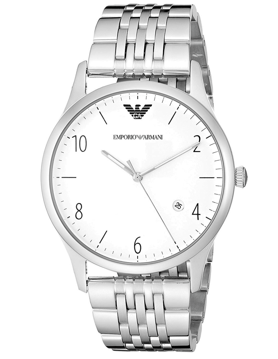 Emporio Armani Classic Silver Dial Silver Steel Strap Watch For Men - AR1867