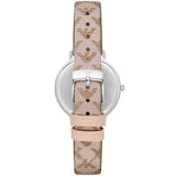 Emporio Armani Classic White Dial Beige Leather Strap Watch For Women - AR11008