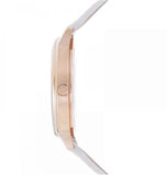 Emporio Armani Classic White Dial Beige Leather Strap Watch For Women - AR11008