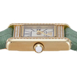 Emporio Armani Classic White Dial Green Leather Strap Watch for Women - AR11661