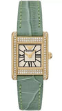 Emporio Armani Classic White Dial Green Leather Strap Watch for Women - AR11661