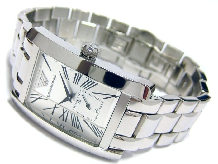 Emporio Armani Classic White Dial Silver Steel Strap Watch For Men - AR0145