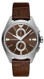 Emporio Armani Claudio Chronograph Brown Dial Brown Leather Strap Watch For Men - AR11482