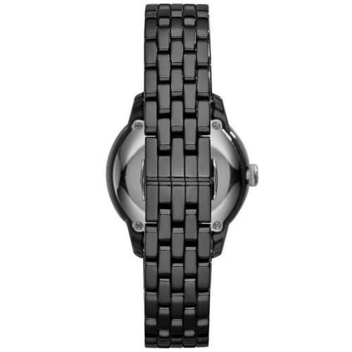 Emporio Armani Crystal Ceramica Black Dial Black Steel Strap Watch For Women - AR1478