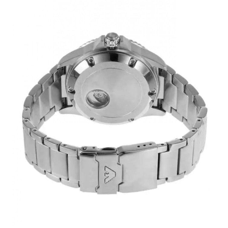 Emporio Armani Diver Automatic Green Dial Silver Steel Strap Watch For Men - AR60061