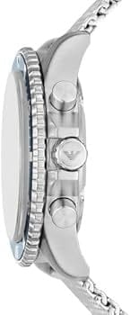Emporio Armani Diver Chronograph Blue Dial Silver Mesh Strap Watch for Men - AR11587