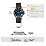 Emporio Armani Diver Three-Hand Quartz Blue Dial Blue Leather Strap Watch For Men - AR11516