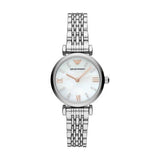 Emporio Armani Donna Mother of Pearl Dial Silver Steel Strap Watch For Women - AR11204