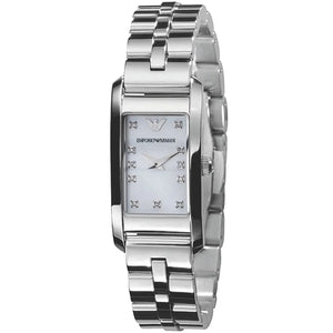 Emporio Armani Donna Mother Of Pearl White Dial Silver Steel Strap Watch for Women - AR3167