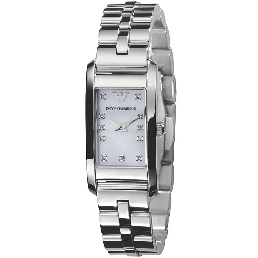 Emporio Armani Donna Mother Of Pearl White Dial Silver Steel Strap Watch for Women - AR3167