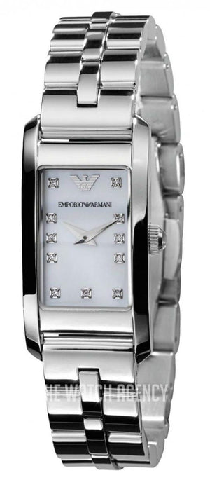 Emporio Armani Donna Mother Of Pearl White Dial Silver Steel Strap Watch for Women - AR3167