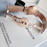 Emporio Armani Dress Quartz Rose Gold Dial Rose Gold Steel Strap Watch For Women - AR11062