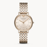 Emporio Armani Dress Quartz Rose Gold Dial Rose Gold Steel Strap Watch For Women - AR11062