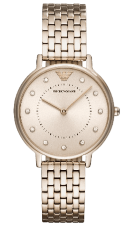 Emporio Armani Dress Quartz Rose Gold Dial Rose Gold Steel Strap Watch For Women - AR11062
