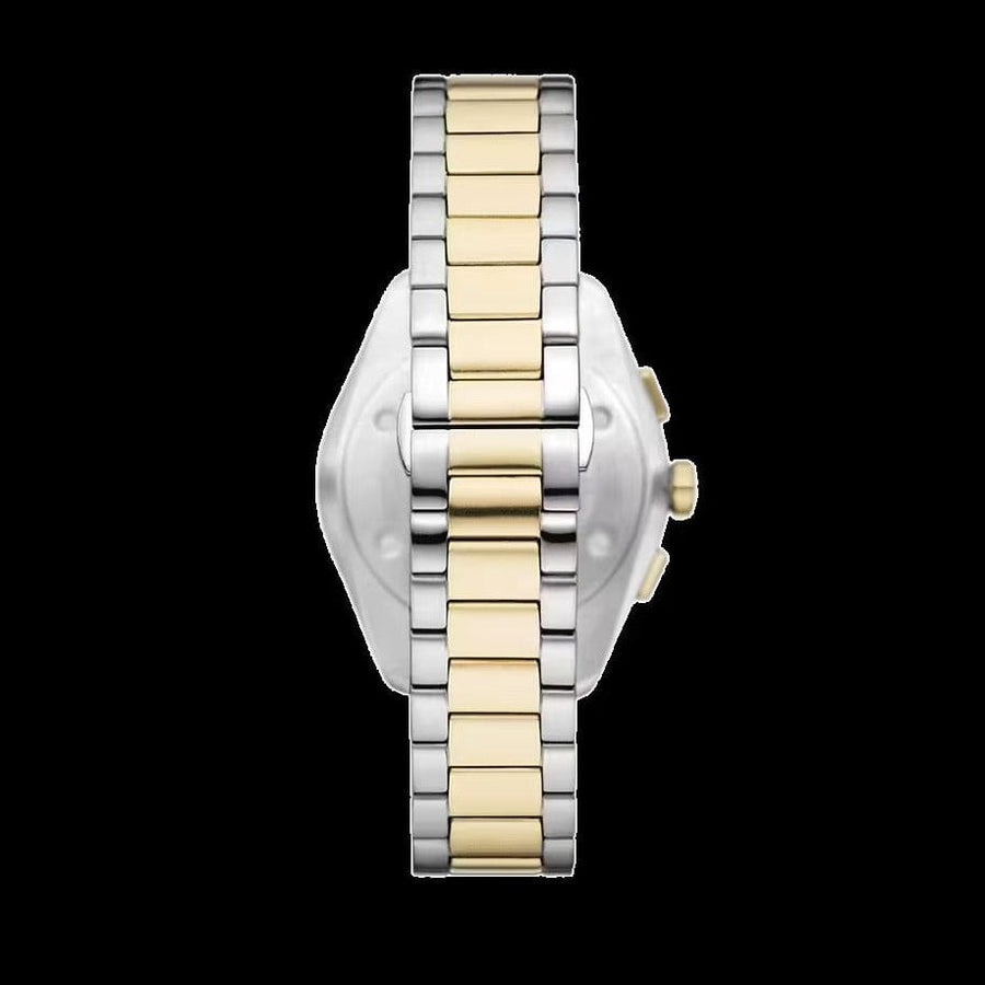 Emporio Armani Elegant Chronograph Cream Dial Two Tone Steel Strap Watch for Men - AR11605