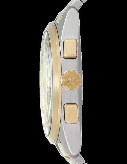 Emporio Armani Elegant Chronograph Cream Dial Two Tone Steel Strap Watch for Men - AR11605