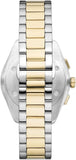 Emporio Armani Elegant Chronograph Cream Dial Two Tone Steel Strap Watch for Men - AR11605