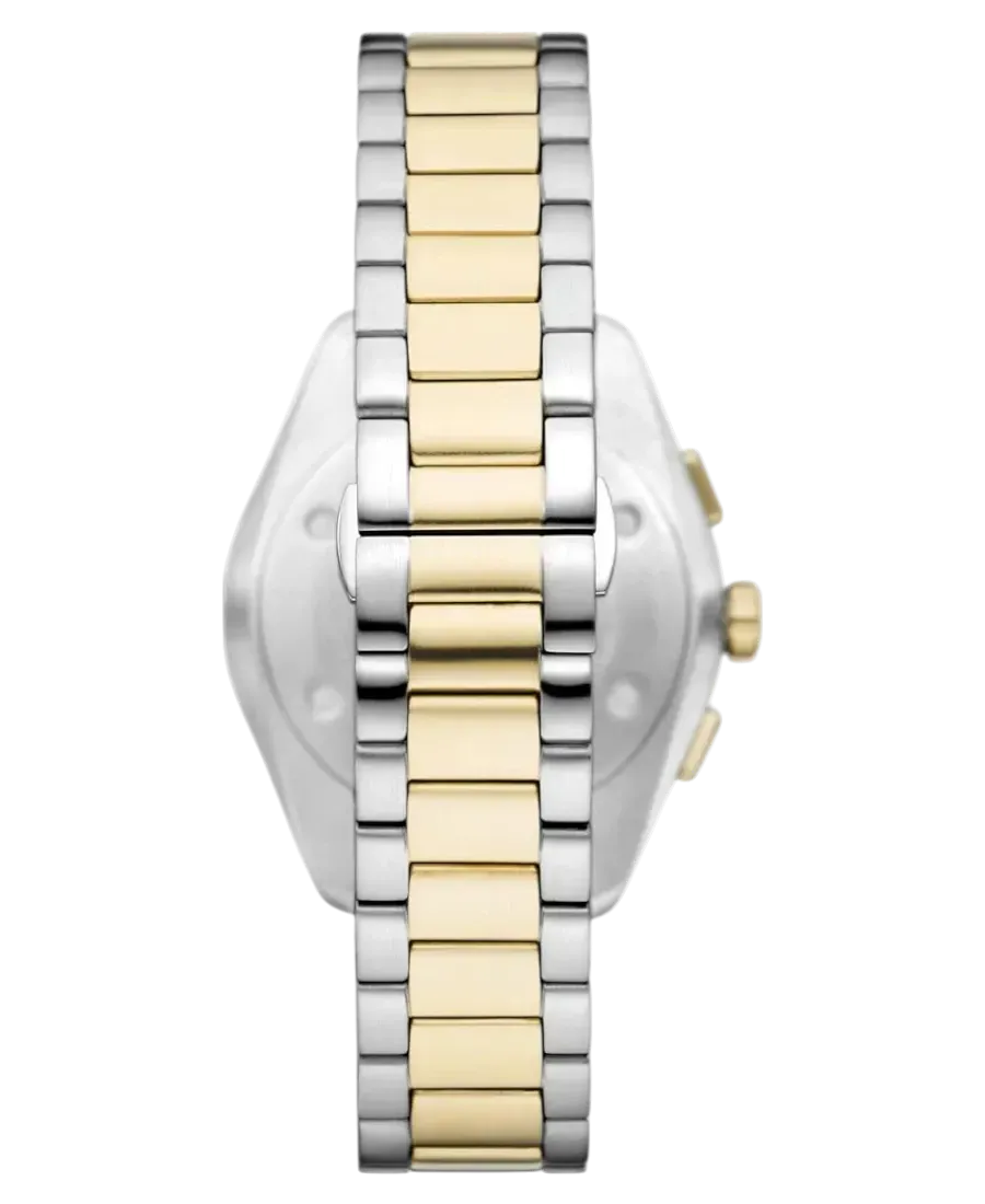 Emporio Armani Elegant Chronograph Cream Dial Two Tone Steel Strap Watch for Men - AR11605