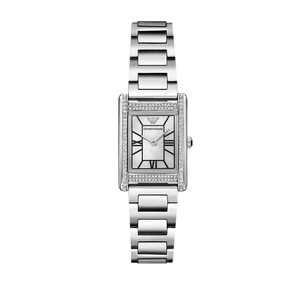 Emporio Armani Empire Mother of Pearl Dial Silver Steel Strap Watch For Women - AR11625