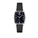 Emporio Armani Epsilon Quartz Black Dial Black Leather Strap Watch For Men - AR2490