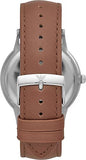 Emporio Armani Renato Quartz Silver Dial Brown Leather Strap Watch For Men - AR11185