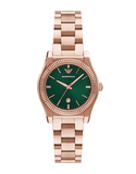 Emporio Armani Federica Analog Green Dial Rose Gold Steel Strap Watch for Women - AR11639