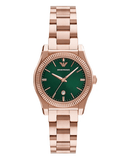 Emporio Armani Federica Analog Green Dial Rose Gold Steel Strap Watch for Women - AR11639