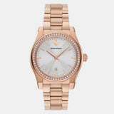 Emporio Armani Federica Analog Mother of Pearl Dial Rose Gold Steel Strap Watch for Women - AR11558