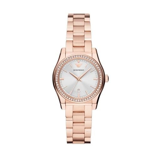 Emporio Armani Federica Analog Mother of Pearl Dial Rose Gold Steel Strap Watch for Women - AR11558