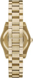Emporio Armani Federica Brown Dial Gold Steel Strap Watch for Women - AR11700