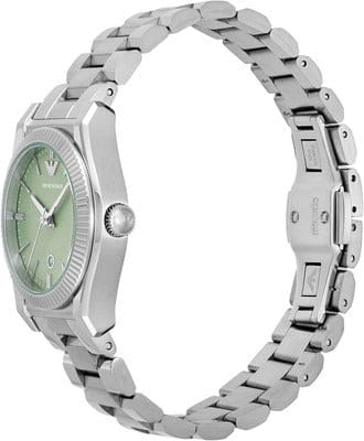 Emporio Armani Federica Mint Green Dial Silver Steel Strap Watch for Women - AR11656