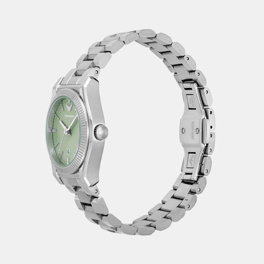 Emporio Armani Federica Mint Green Dial Silver Steel Strap Watch for Women - AR11656