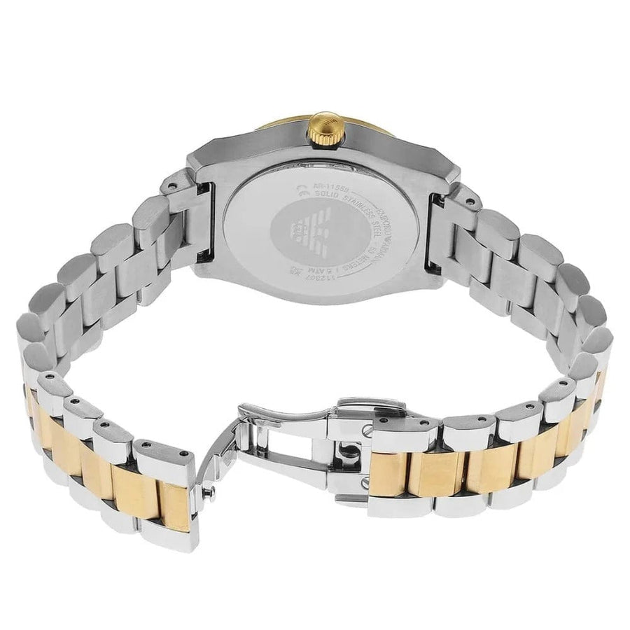 Emporio Armani Federica Mother of Pearl Dial Two Tone Steel Strap Watch for Women - AR11559