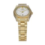 Emporio Armani Federica Mother of Pearl White Dial Gold Steel Strap Watch for Women - AR11657