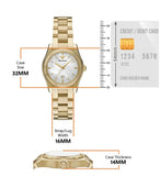 Emporio Armani Federica Mother of Pearl White Dial Gold Steel Strap Watch for Women - AR11657