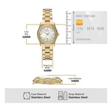 Emporio Armani Federica Mother of Pearl White Dial Gold Steel Strap Watch for Women - AR11657