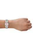 Emporio Armani Federica Pink Dial Silver Steel Strap Watch for Women - AR11658