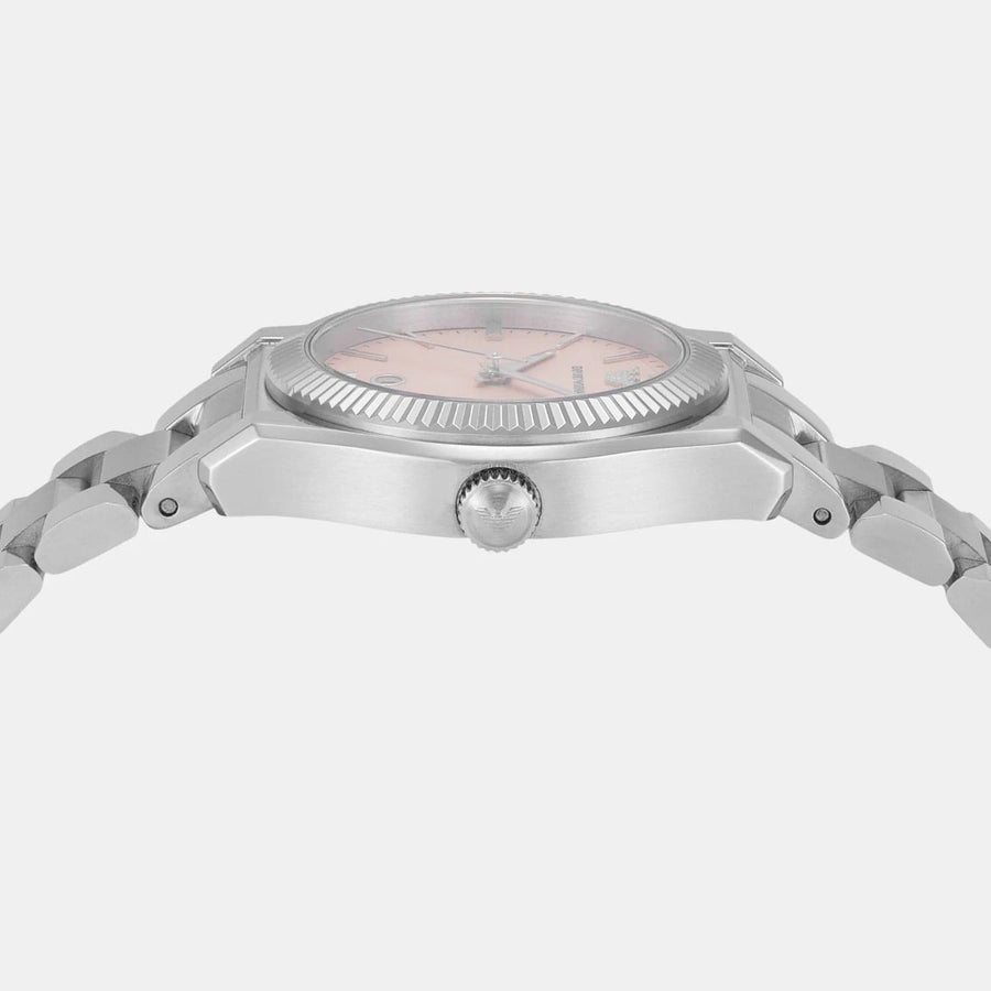 Emporio Armani Federica Pink Dial Silver Steel Strap Watch for Women - AR11658