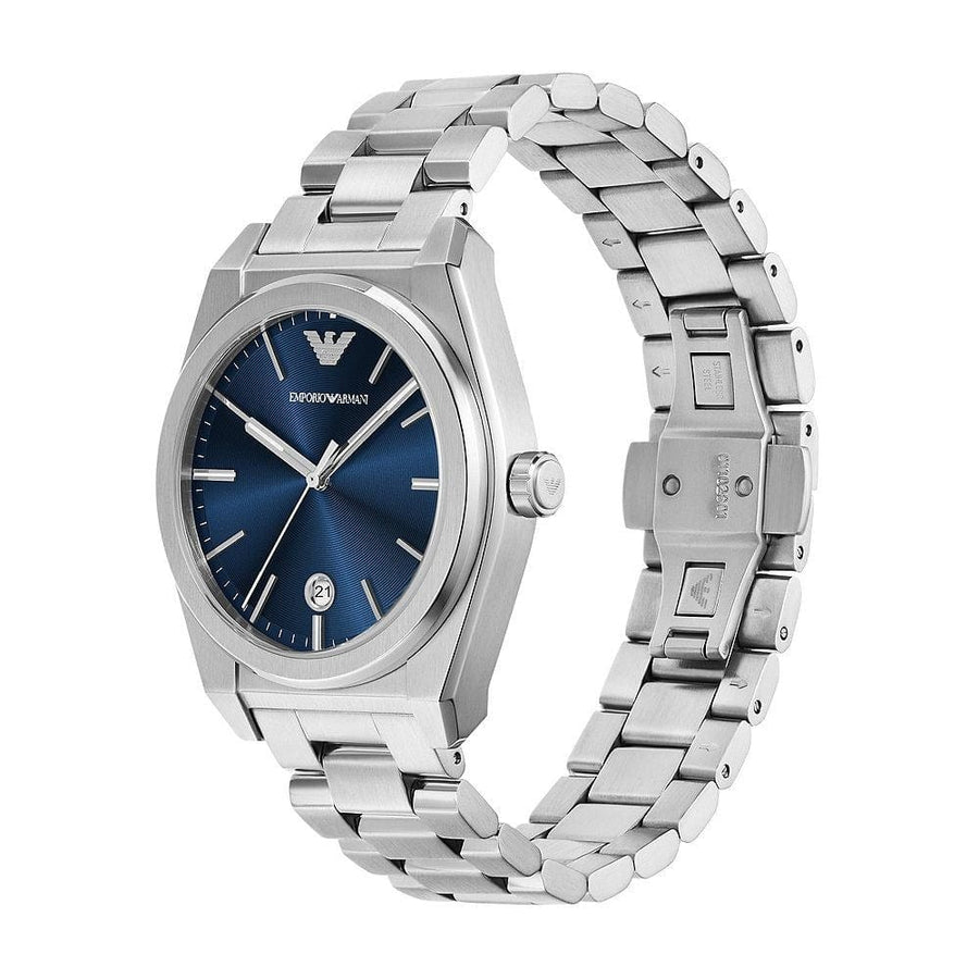 Emporio Armani Frederico Analog Blue Dial Silver Steel Strap Watch for Men - AR11620