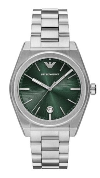 Emporio Armani Frederico Analog Green Dial Silver Steel Strap Watch for Men - AR11621