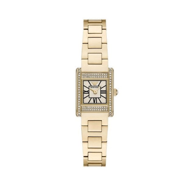 Emporio Armani Genni Crystals Gold Dial Gold Steel Strap Watch for Women  - AR11663