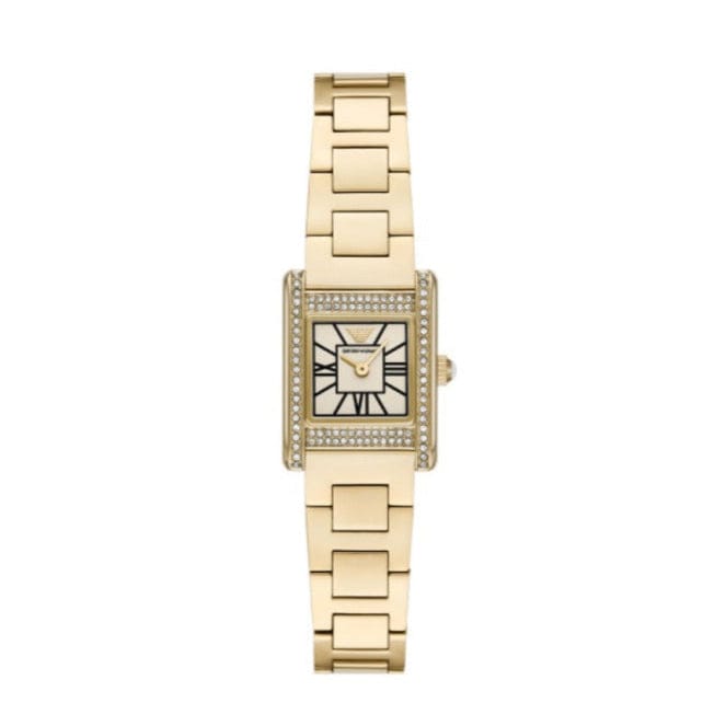 Emporio Armani Genni Crystals Gold Dial Gold Steel Strap Watch for Women  - AR11663