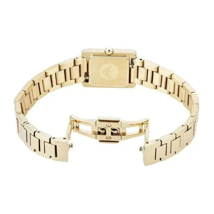 Emporio Armani Genni Crystals Gold Dial Gold Steel Strap Watch for Women  - AR11663