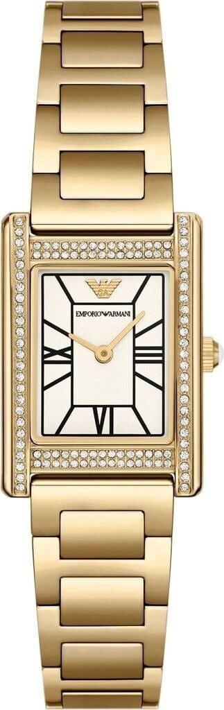 Emporio Armani Genni Crystals Mother of Pearl Dial Gold Steel Strap Watch for Women - AR11659