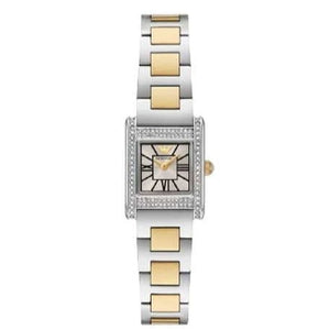 Emporio Armani Genni Crystals Silver Dial Two Tone Steel Strap Watch for Women - AR11704