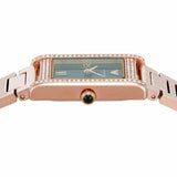 Emporio Armani Genni Green Dial Rose Gold Steel Strap Watch for Women - AR11641