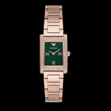 Emporio Armani Genni Green Dial Rose Gold Steel Strap Watch for Women - AR11641