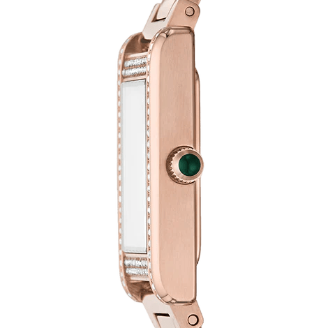 Emporio Armani Genni Green Dial Rose Gold Steel Strap Watch for Women - AR11641