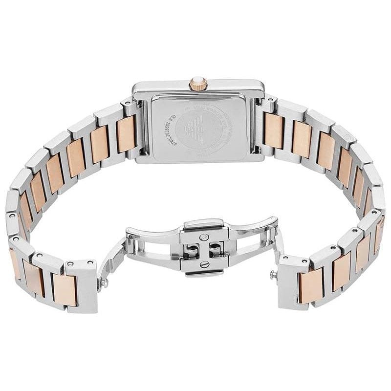 Emporio Armani Genni Mother of Pearl Dial Two Tone Steel Strap Watch for Women - AR11626